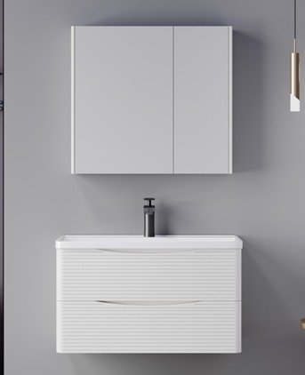 خزانة 80 سم  6056A REVILAS خشب جاورين ابيض محزز 